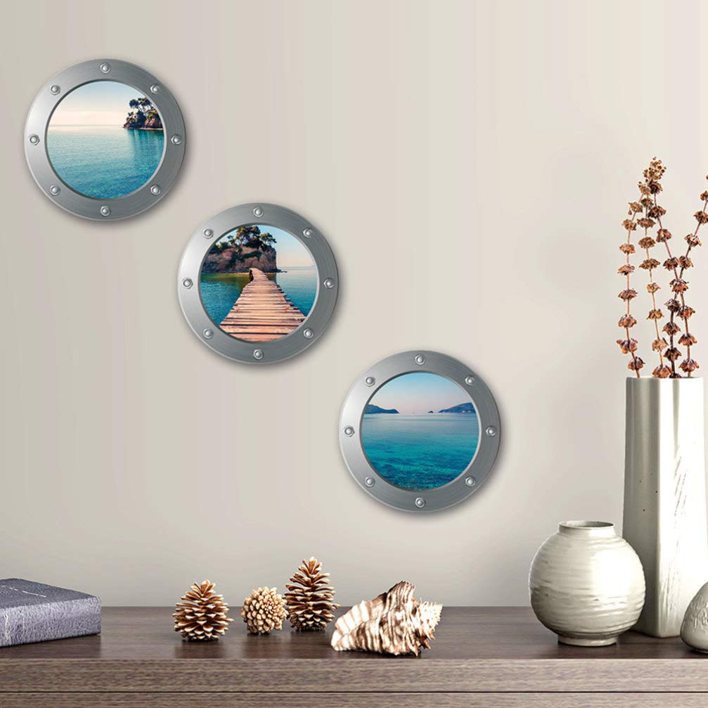 Wall Sticker Beach Porthole 3D Wall Decal Removable Seaside Window Home Art Decor for Bedroom Bathroom Nursery Washer - Image 4