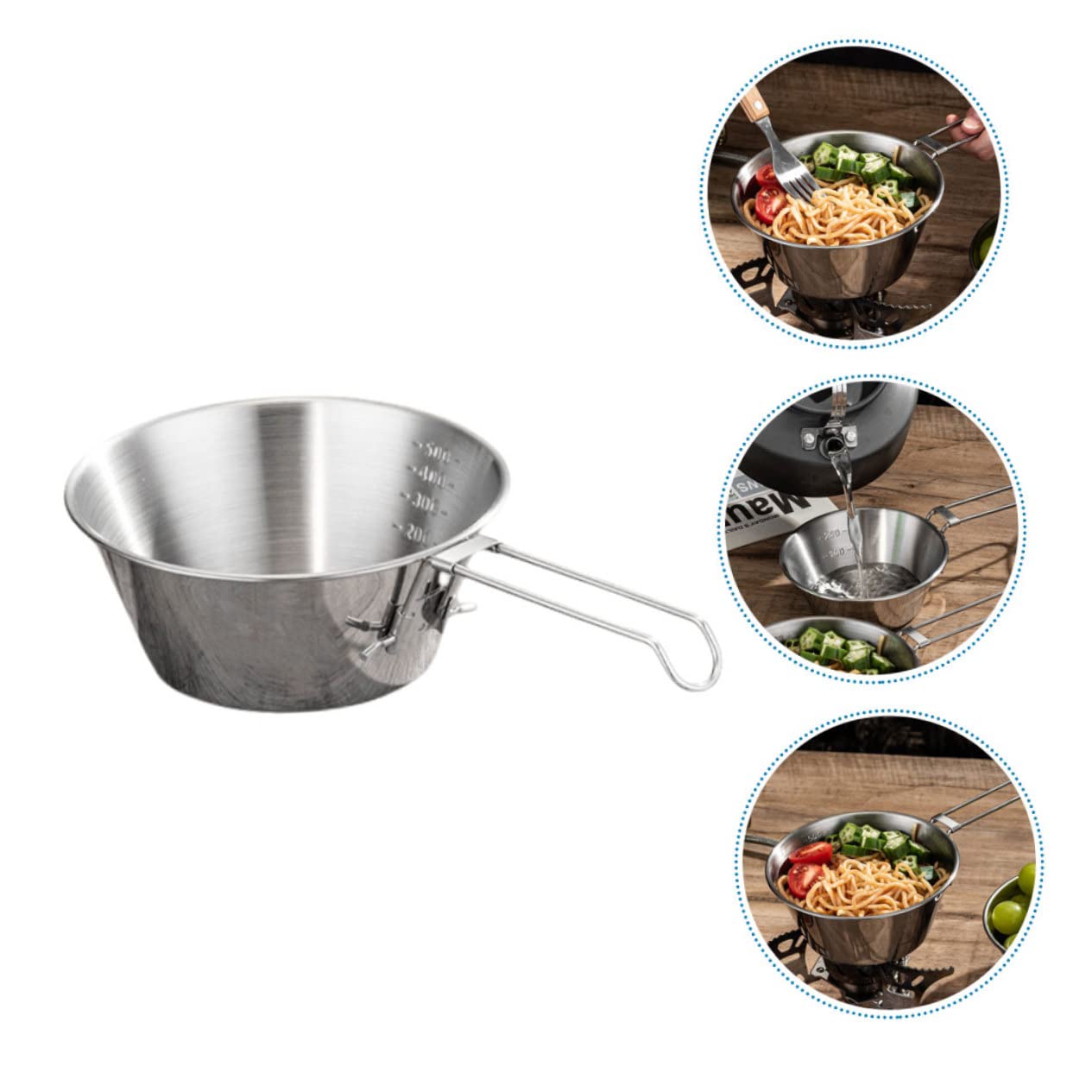 UPKOCH Camping Schalen Rostfreie Multizweck Schalen mit Tragetasche Faltbare Camping Geschirr für Outdoor Aktivitäten und Robust für Picknick und Kochgeschirr