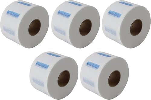 5 rollos desechables de papel de peluquero tiras para el cuello desechables papel profesional elástico banda de cuello protector de peluquería