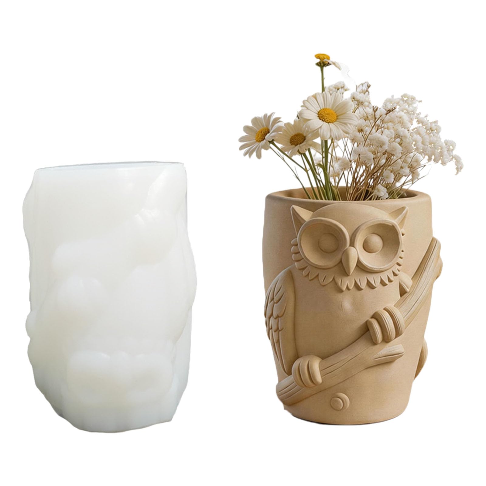 Xjdzineq Flexible Silicone Owl Making with Detailing for Making Decorative