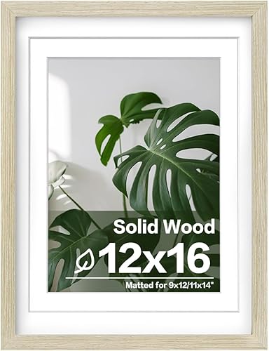 Vista 585 de Egofine Portarretratos de 9 x 12 pulgadas hecho de madera maciza con plexiglás, fotos de 5 x 7/6 x 8 con paspartú o de 9 x 12 pulgadas sin paspartú