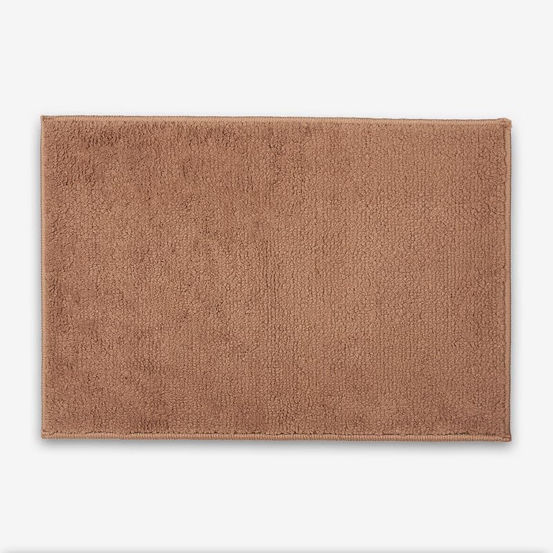 Image of Welspun Premium Bath Mats Small for Hall, Bedroom & Living Room | Solid Design | Anti Skid | Easy Care | Good Absorbent | Machine Tufted | (2 x 2 ft, Dark Brown)