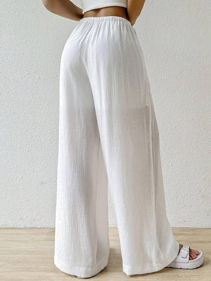 Image of GRECIILOOKS High Waist Trousers for Women - Flared Korean Style Formal Pants | Elegant Workwear for Office, College & Events (Available in Plus Size)