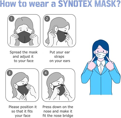Miniatura 7 de SYNOTEX 50 Individually Pack Face Mask Made in Korea, Filter Efficiency94%, 5 layer Structure, Dust Mask, KID