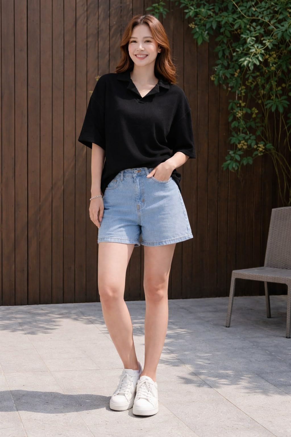 Zilcon Oversized Tshirts for Women V-Neck Summer Short Sleeve Casual Loose Top (Black_L (l)) 2
