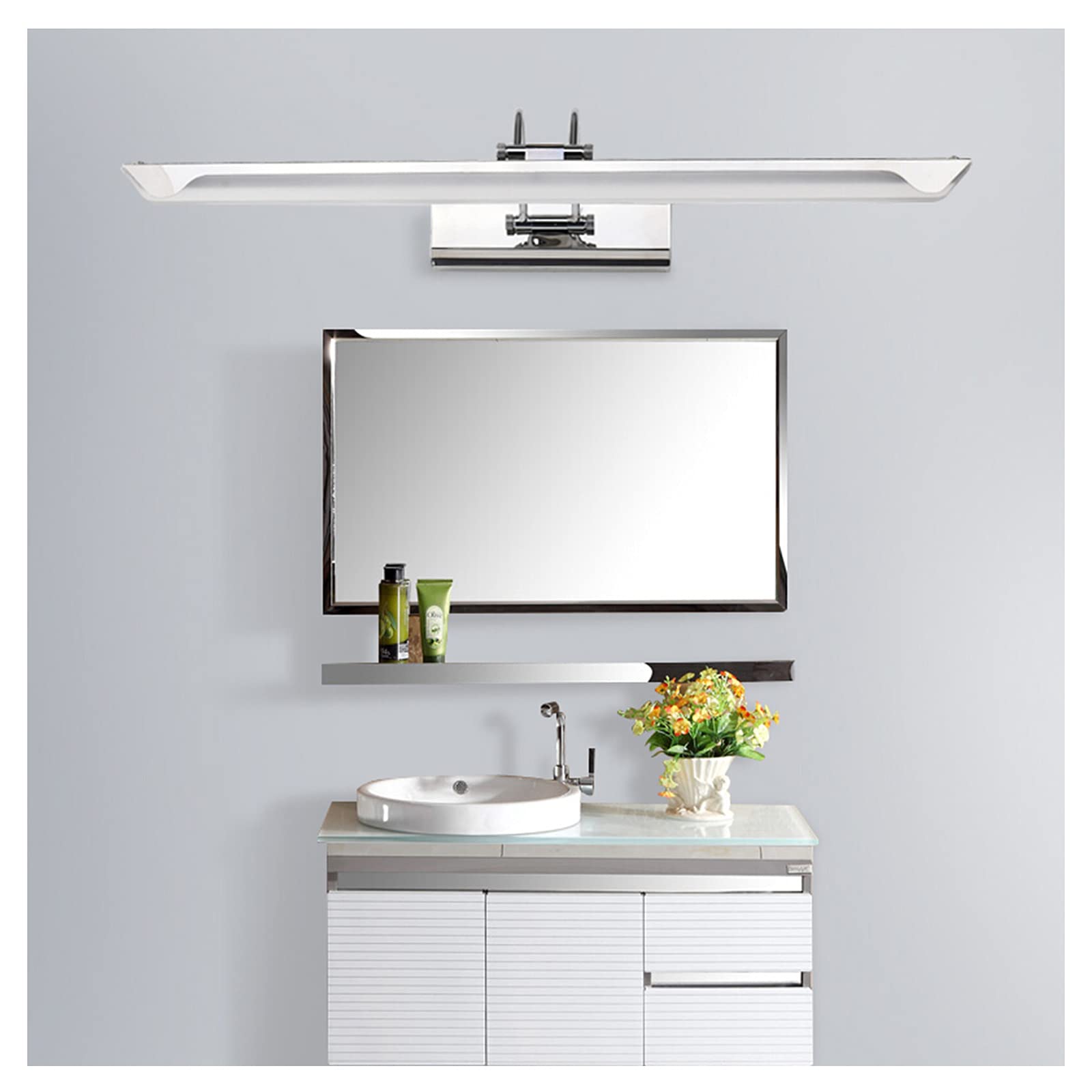 Lampes Miroir Den Creative 43/59Cm Miroir Avant Lumières Style Européen Maison Appartement Salle Dens Économie D'Énergie Étanche Chambre Coiffeuse Lampe Led Applique Murale/Three Color Light/59
