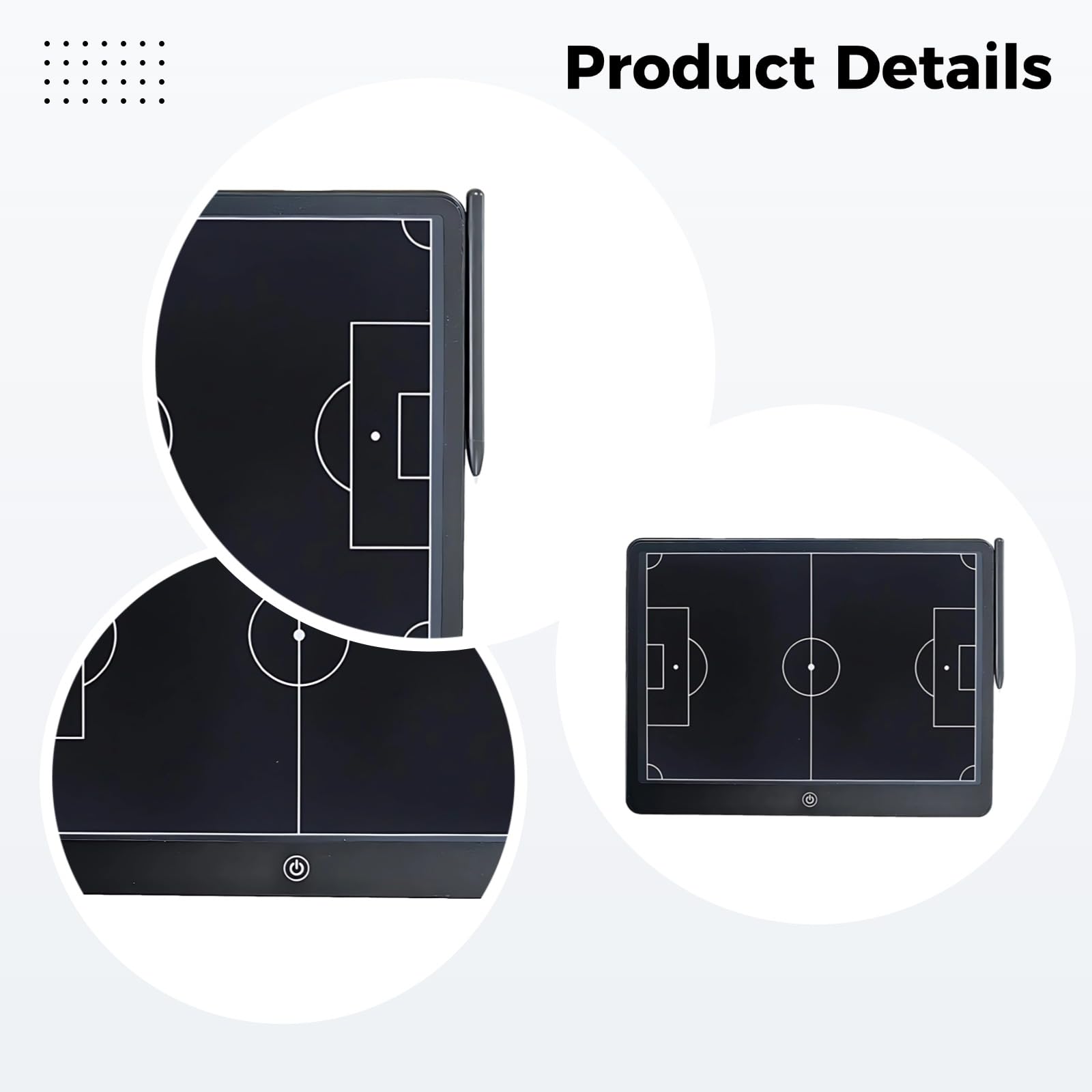 Tavola elettronica per allenatori di calcio, LCD con schermo trasparente a un pulsante, tavoletta da scrittura per la pianificazione della strategia, 35,4 x 23,8 x 0,85 cm