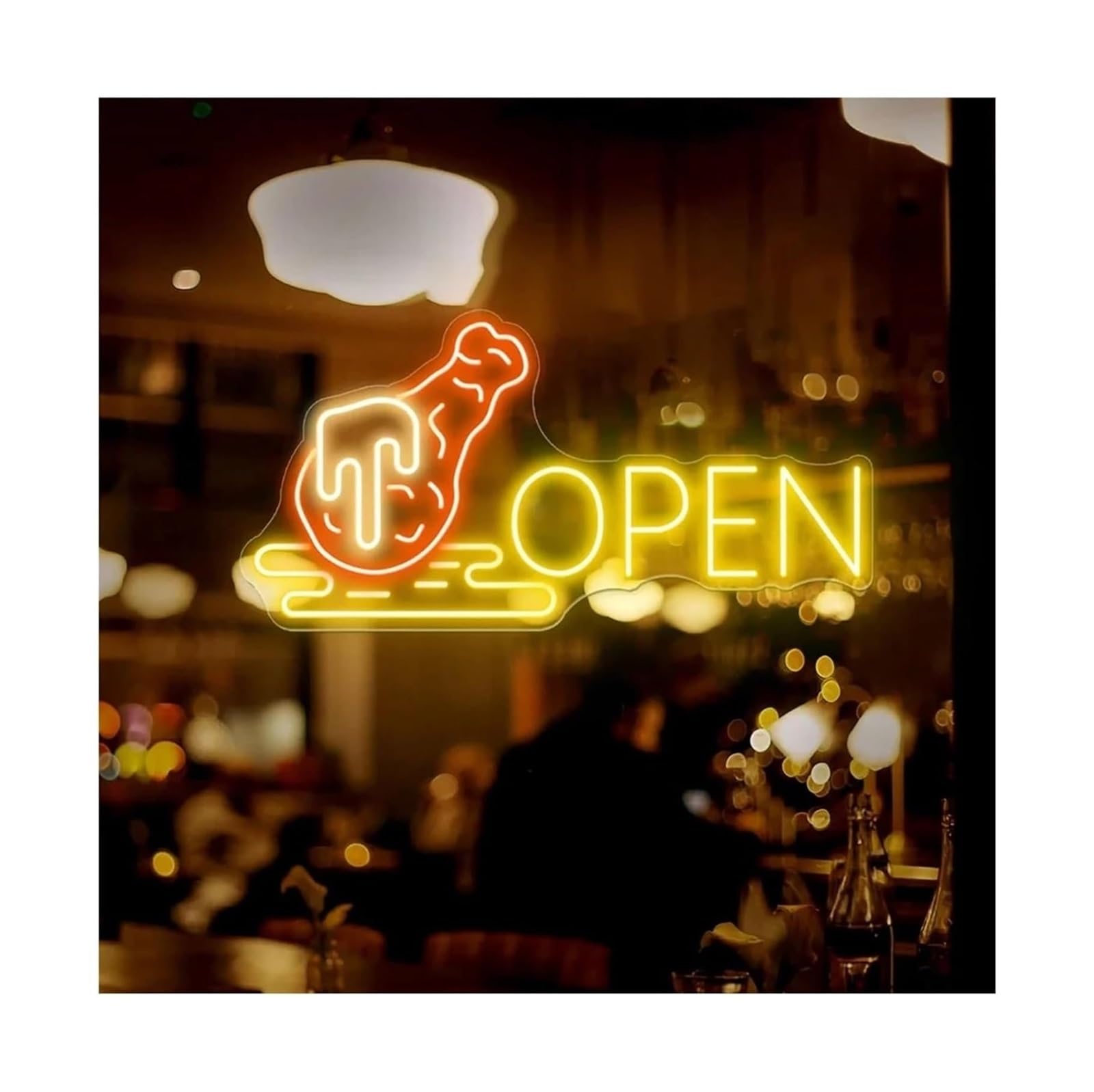 Zynther Neon lamp Neon Light Decoration Open Restaurant for neon Sign Brightness Adjustable LED 40cmx24cm(B)