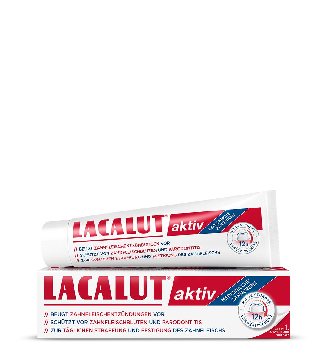 LACALUT AKTIV ZAHNCREME, 100ml Zahnpasta, sofort spürbare Straffung und Festigung des Zahnfleischs, effektive Zahnpflege & Zahnfleischpflege,1 x 100ml