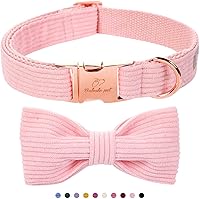Vista 47 de Collares Verdes para Perros Pequeños, Lindo Collar de Pana para Perro con Corbatín, Hebilla de Metal de Seguridad, Collares Ajustables