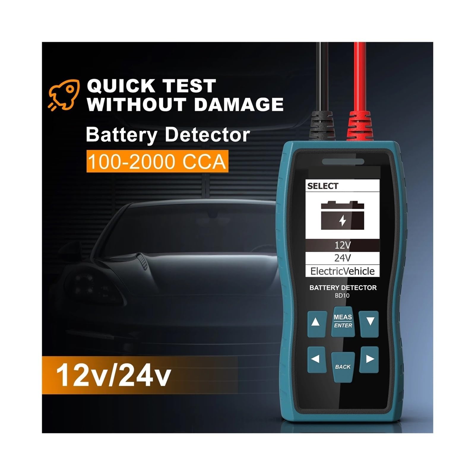 Batterietester, 12V/24V Batteriespannung Innenwiderstandstester Hochpräziser AC-Säure-Lithium-Blei-Autobatterie-Kondensatortester