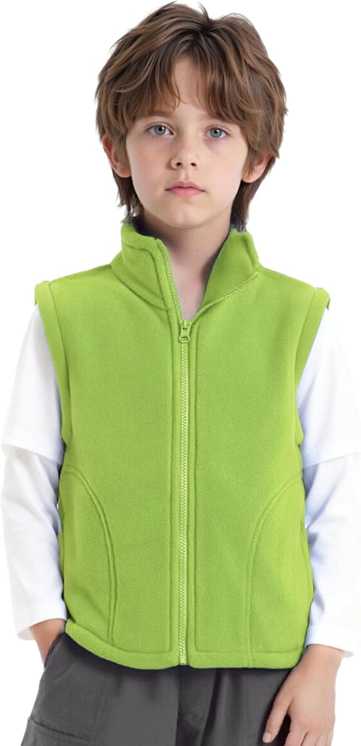 Linjinx Kids Girls Boys Sleeveless Fleece Vest Toddler Sherpa Waistcoat Fall Winter Jacket Coat Zipper Outerwear