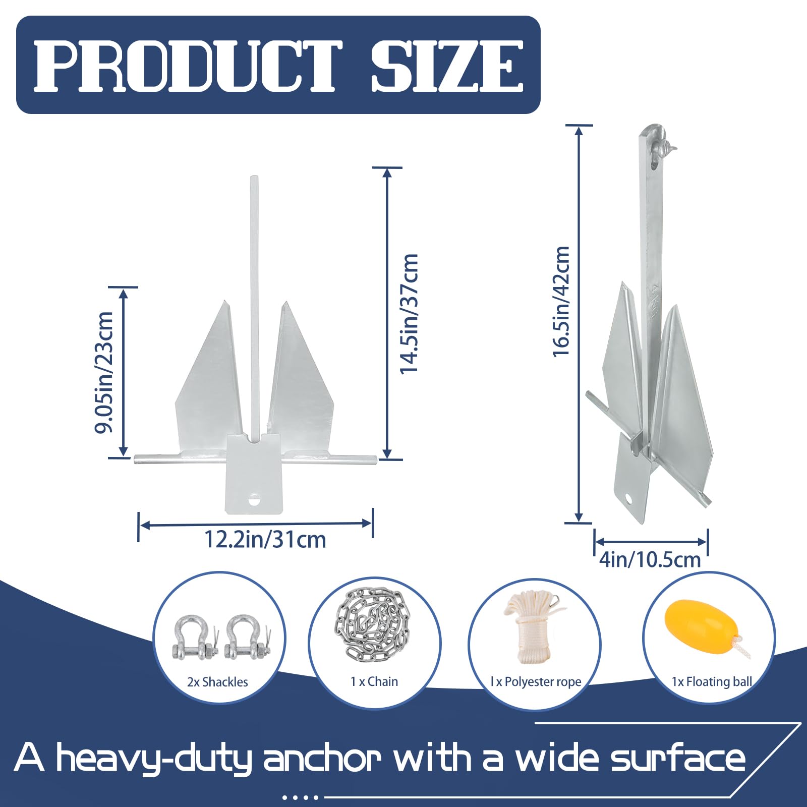 Amazon.com : MAHOOMMAKH Boat Anchor, 4.5 LBS Heavy Boat Anchor Kit