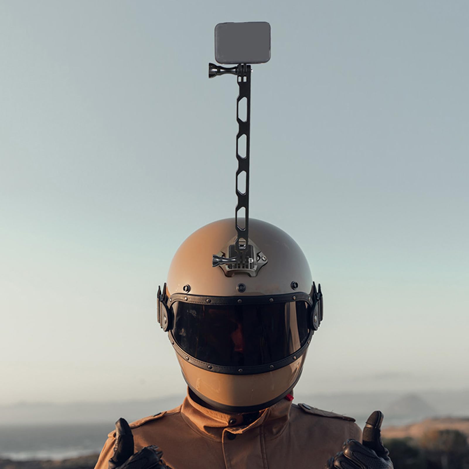 Braccio Estensione Per Casco Action Cam 250mm In Lega Di Alluminio – Compatibile Con Insta360 X3, ONE RS, ONE X2 – Nero