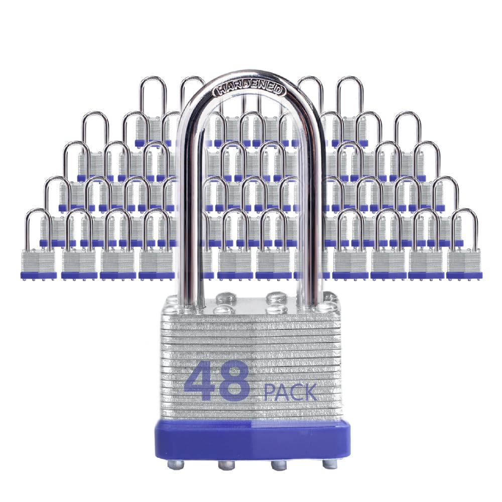 Photo 1 of XanHen Laminated Steel Padlocks, Keyed Alike, 48 Pack