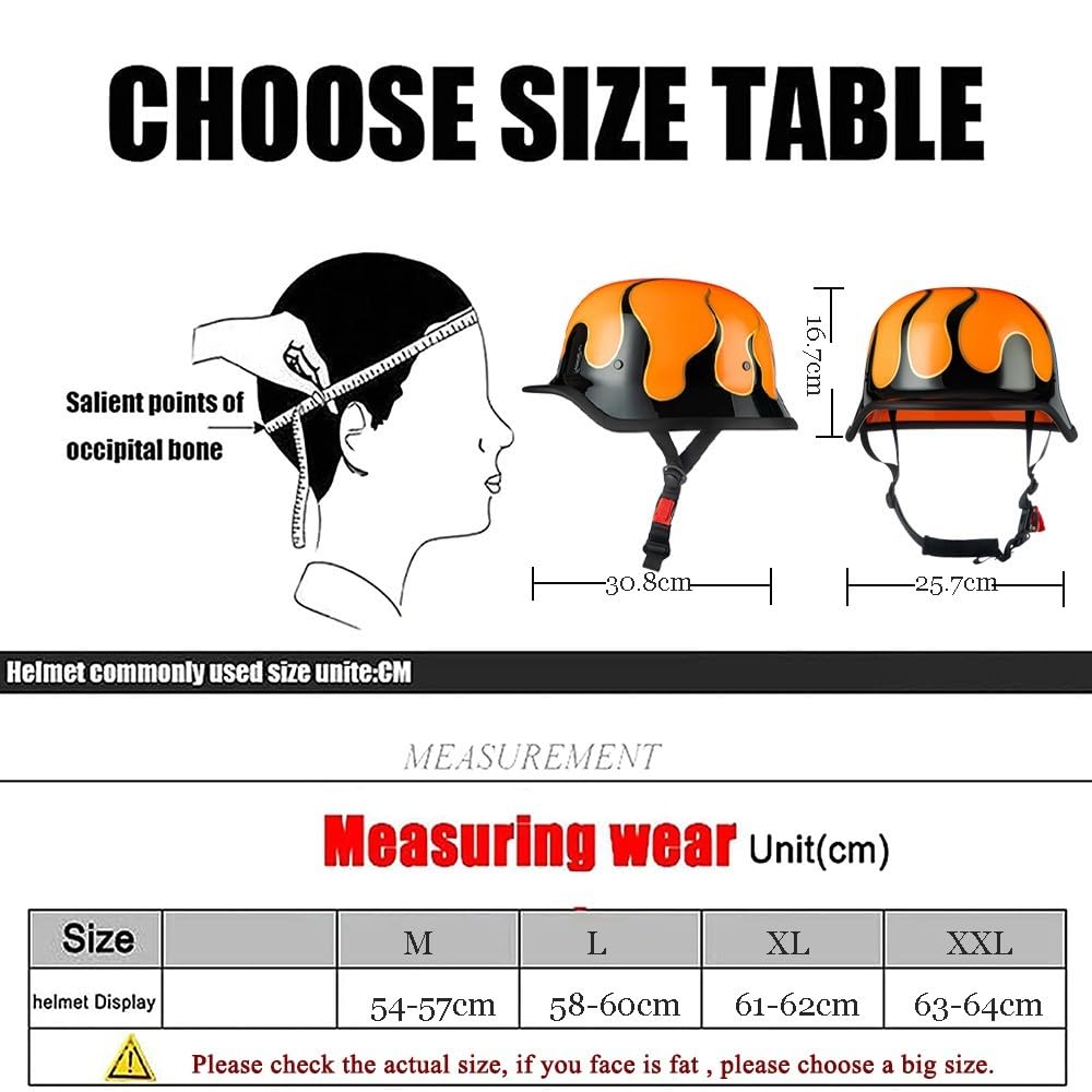Cascos Half-Helmet, Casco De Cara Abierta, Casco Semi Cubierto para Motocicleta, Moto De Estilo Retro Homologado ECE Casco Alemán De La Segunda Guerra Mundial