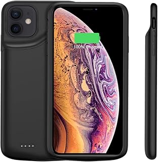 JUBOTY [6000mAh] Battery Case for iPhone 12/12 Pro, Ultra Slim Portable Backup Power Bank Protective Charging Case for iPhone 12/12 Pro Rechargeable Extended Battery Charger Cases, 6.1" (Black)