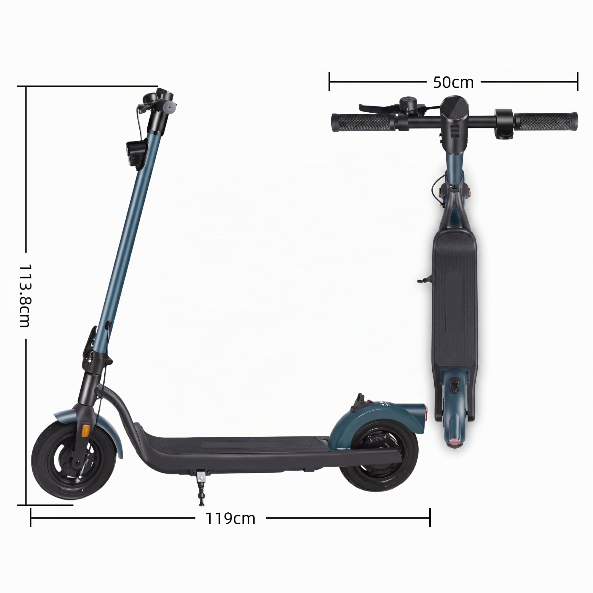 N5 Trottinette électrique 25 Km Autonomie Pneu 10" avec Chambre | Moteur 350W, Pente 18%, Double Frein, Traction arrière, Système BMS, Système TCS, Pliable, Légère 15,8 Kg, IPX4