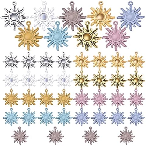 Aylifu Celestial Sun Charms, 45 piezas de aleación de colgantes de sol Cover