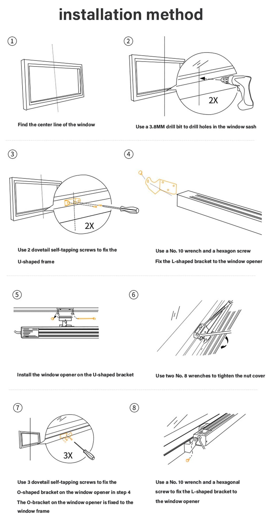 Elektrische raamopener met ketting, intelligente raamopener, 24 V, hub Elektrische raamopener met ketting, intelligente raamopener, 24 V, hub