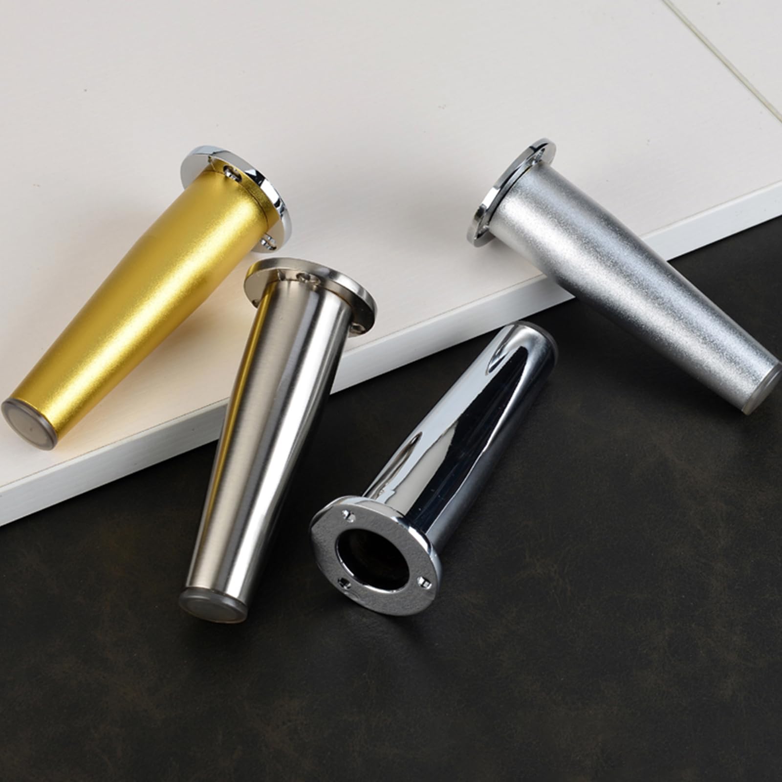 Generico Piedini per Divano Spazzolati da 15 cm 4 Pezzi Superficie Conica in Lega di Zinco Galvanizzata Altezza Piedini per Tavolo: 8-15 cm Gambe per Divano 15 cm/6"