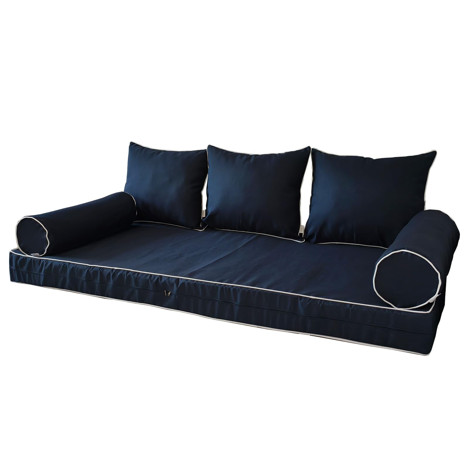 Funda de cojín para sofá cama de exterior impermeable tamaño individual con cremallera