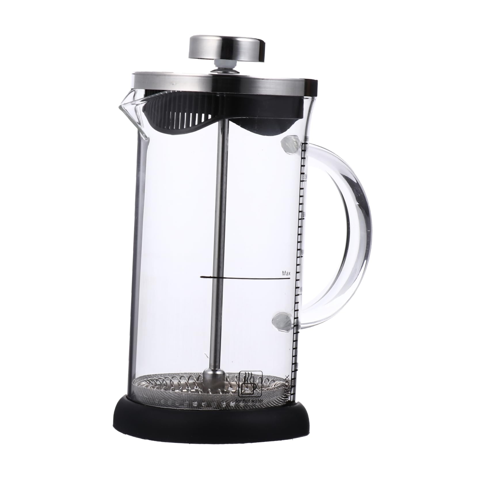 Gatuida 1pc Stainless Press Pot with Scale Tea Kettle for Coffee Tea Brewing Easy to Clean Capacity for Home Office Use