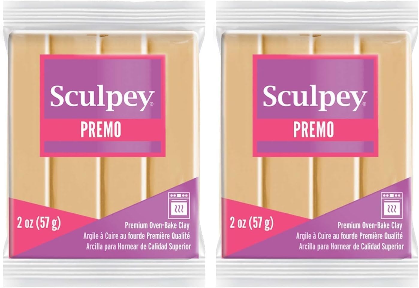 Premo Polymer Clay, Ecru, OSFA (Pack of 2)