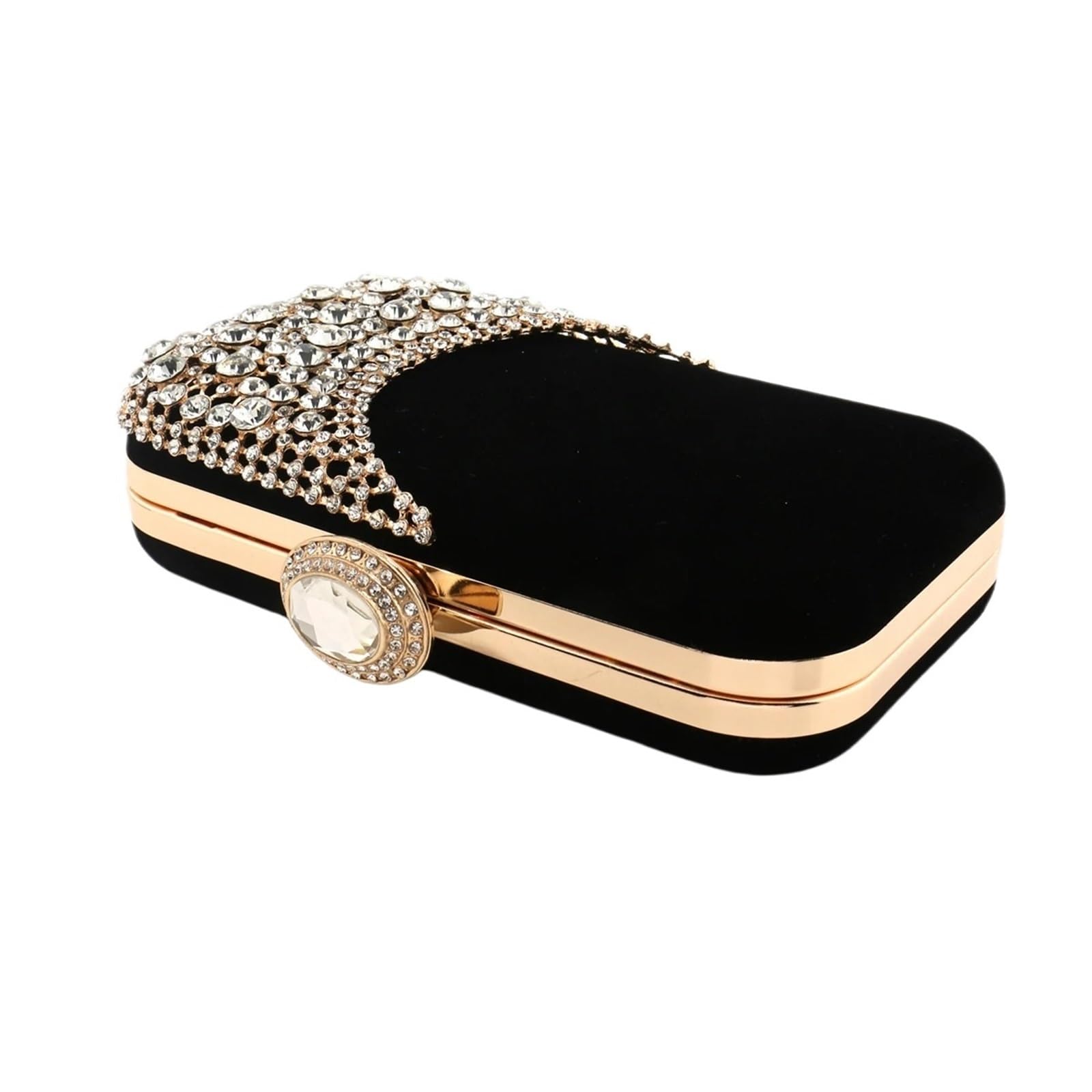 Borse da sera donna dal design cavo in velluto con glitter for, pochette for festa di nozze, catena diamanti Per Banchetti E Feste