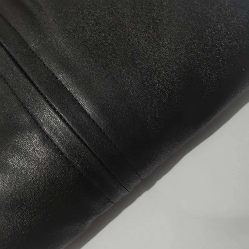 Chaqueta de piel sintética para hombre, estilo bomber para motocicleta, ajuste delgado, suave al tacto, clásico, cuello alto, casual, con cremallera, grueso, cálido, resistente al viento,