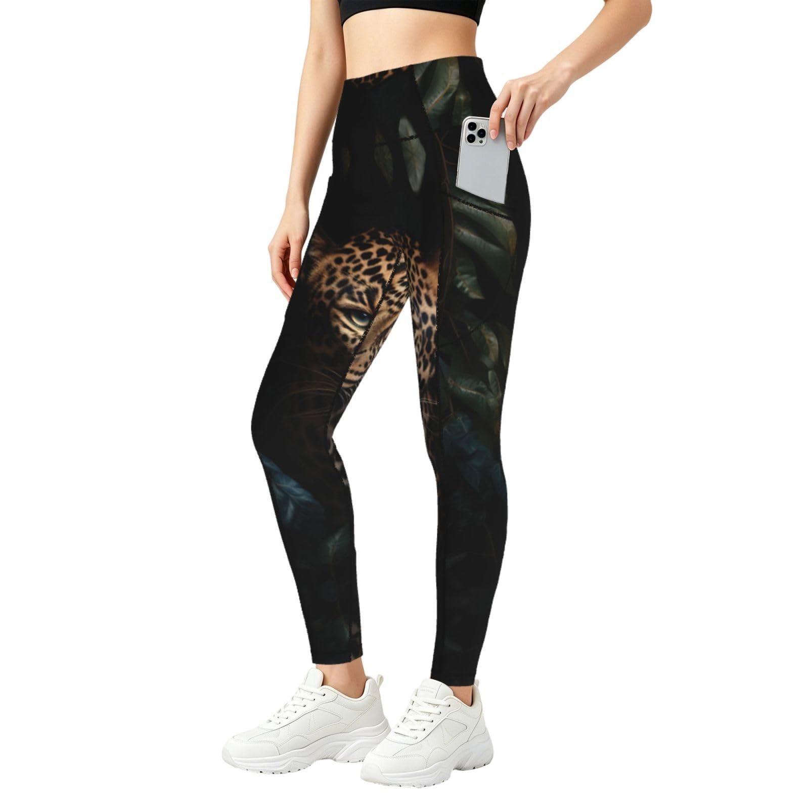 Leggings de compresion para mujer con estampado de leopardo y ajuste deportivo 8