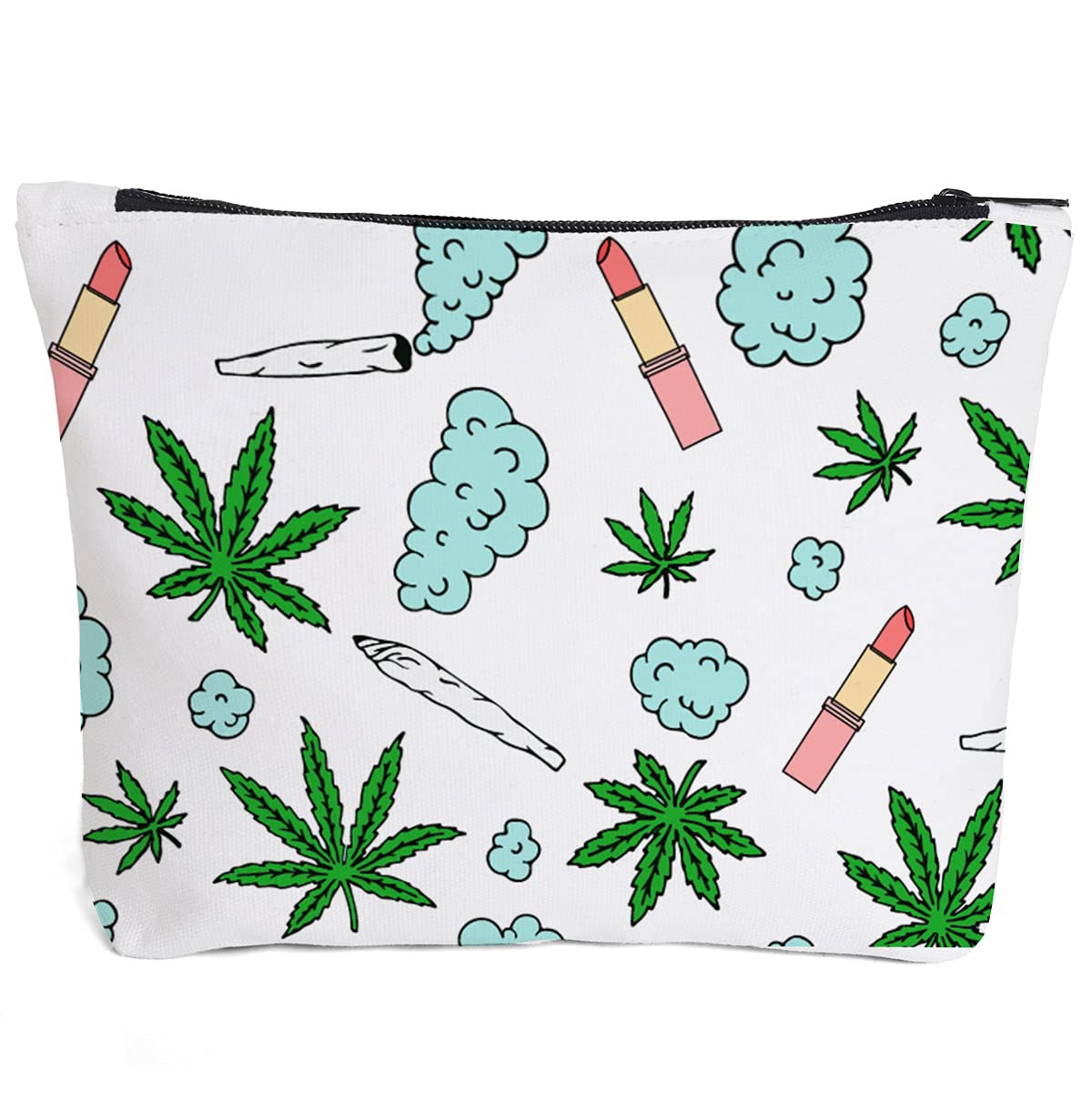 IHopes+ Funny Green Leaf Lipstick Makeup Bag for Women Best Friends Sister Teens Makeup Lover | Cute Leaf Lipstick Zipper Pouch Bag Cosmetic Travel