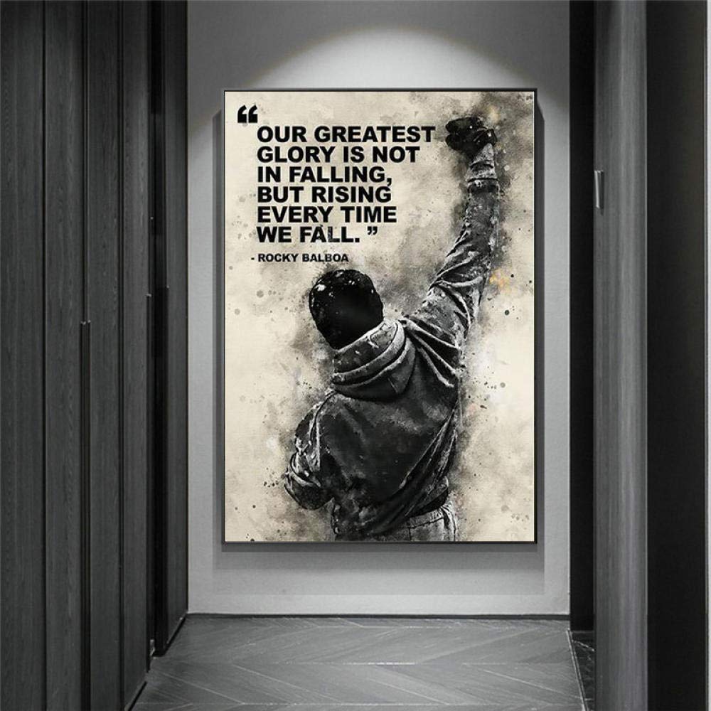 ROCKY BALBOA Flag Stretched Canvas Print Wall Deco Art More Sizes