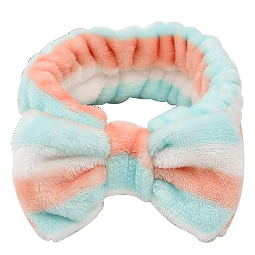 Diadema de spa, diadema de maquillaje con lazo para lavar la cara, alta elasticidad, lazo de forro polar coral, diademas para el cuidado de la piel