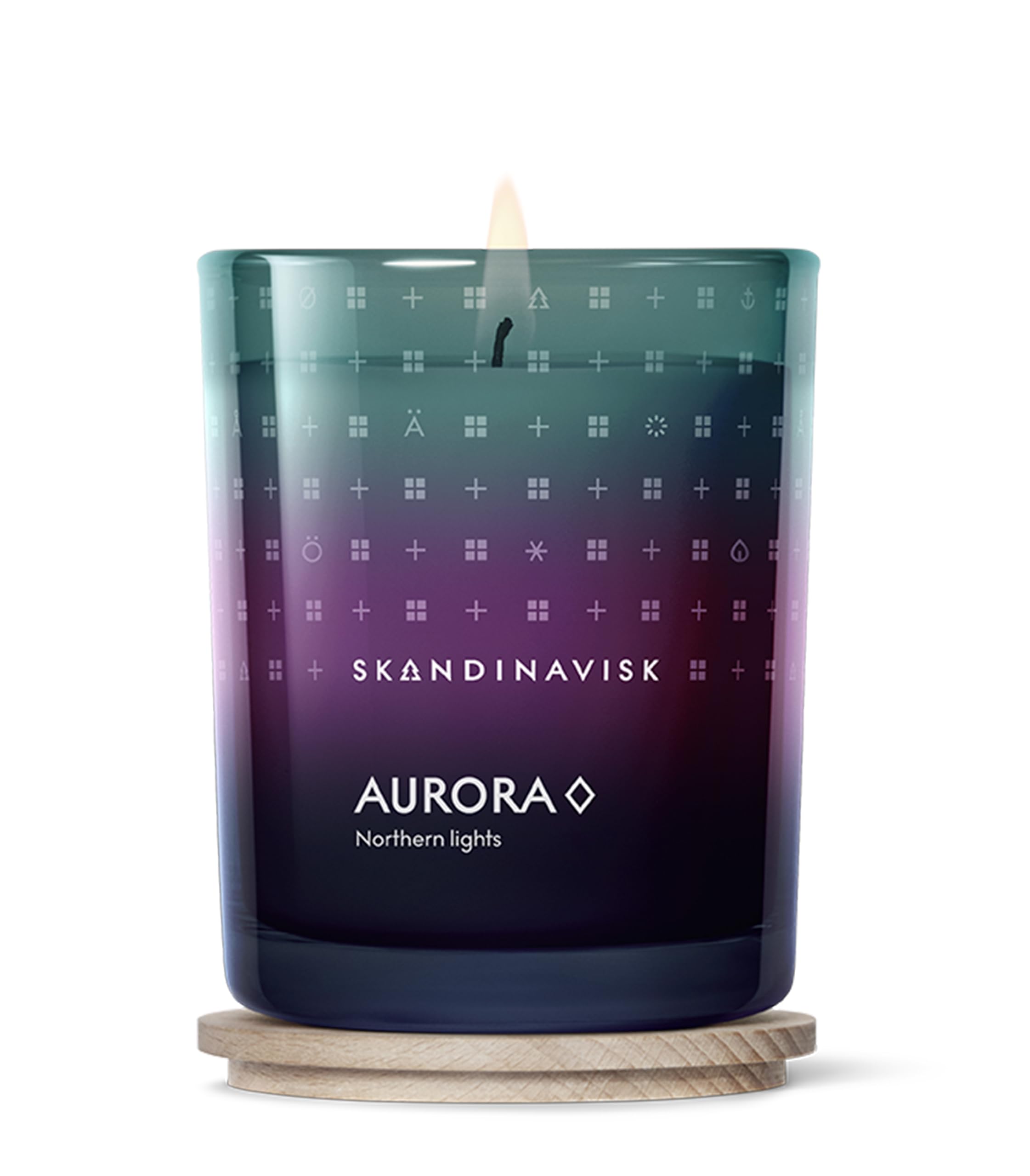 Skandinavisk AURORA Duftkerze. Duftnoten: Sandelholz und Wacholderbeeren, Jasmin und Limette. 200 g.