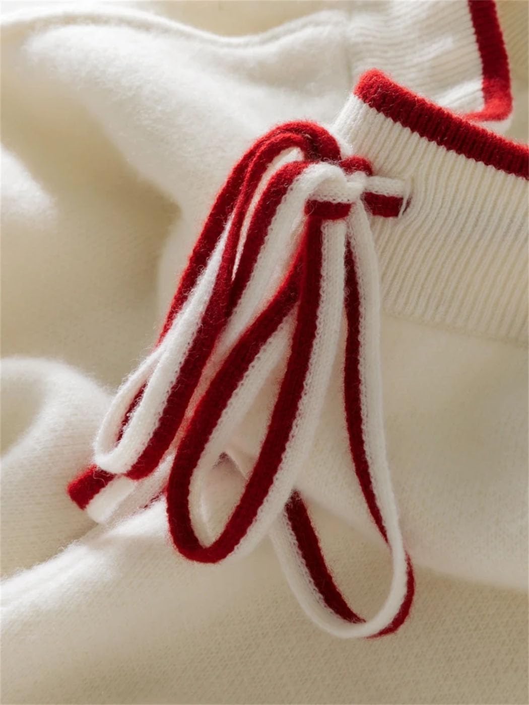 Men's 100% Cashmere Knitted Pants Elastic Waist Drawstring Small Leg Pants Winter Soft Warm Comfort Trousers