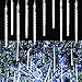 Aluan Christmas Lights Meteor Shower Rain Lights 10 Tube 240 LED 12 Inch Waterproof Plug in Falling Rain Fairy String Lights for Halloween Christmas Holiday Party Home Patio Outdoor Decoration, White