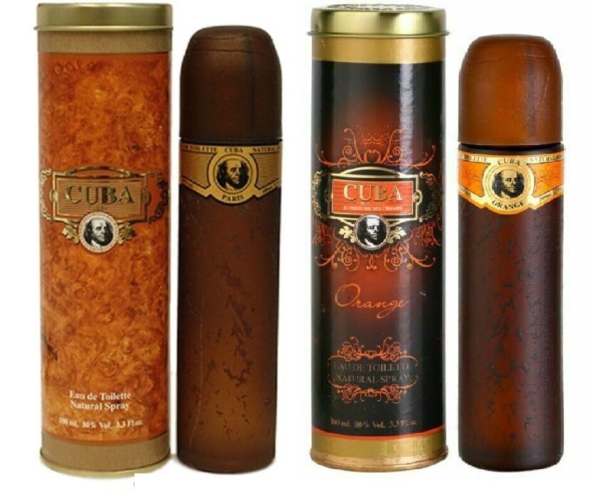 Modak Collections - 2 Pack - Cuba Gold Perfum Cuba Orange EDP EAU DE 100ML Each for Men's