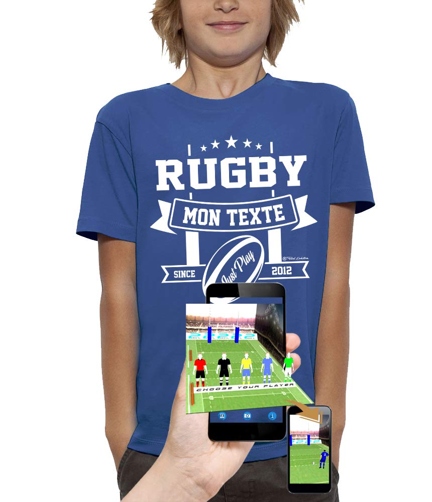 Maglietta Uomo 3D Rugby Personalizzabile Con Realtà Aumentata - Pixel Evolution AR - Cotone Slim Fit