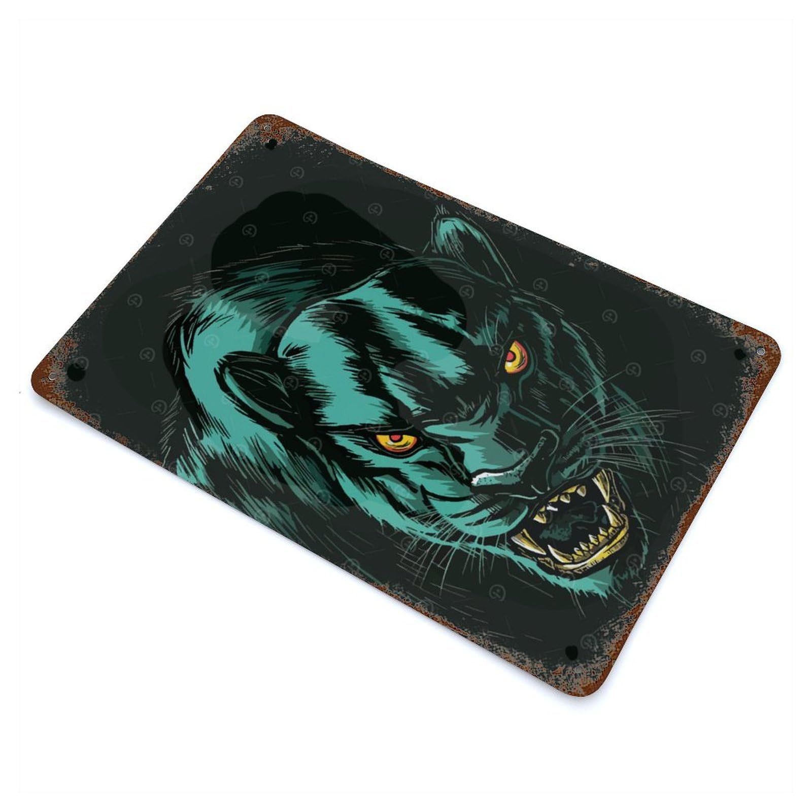 Black Beetle Aged Metal Wall Plaque 11.8"x7.9", Industrial Home Decor for Pub, Kitchen And Man Cave Decor