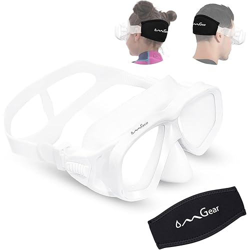 OMGear Swim Mask Dive Goggles Swimming Goggles with Nose Cover Snorkeling Gear Junior Adult Snorkel Mask for Scuba Diving Spearfishing Neoprene Strap Impact Resistance