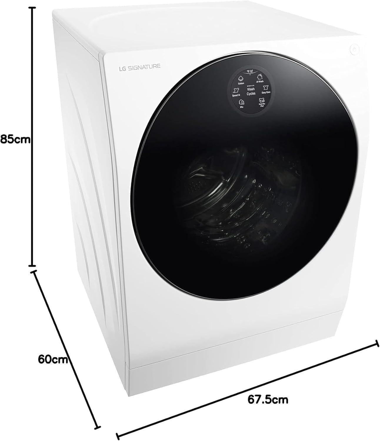 LG SIGNATURE LSWD100X Waschtrockner 12-7 kg 1550 U/min AI Direct Drive Wärmepumpen Steam-Funktion Weiß