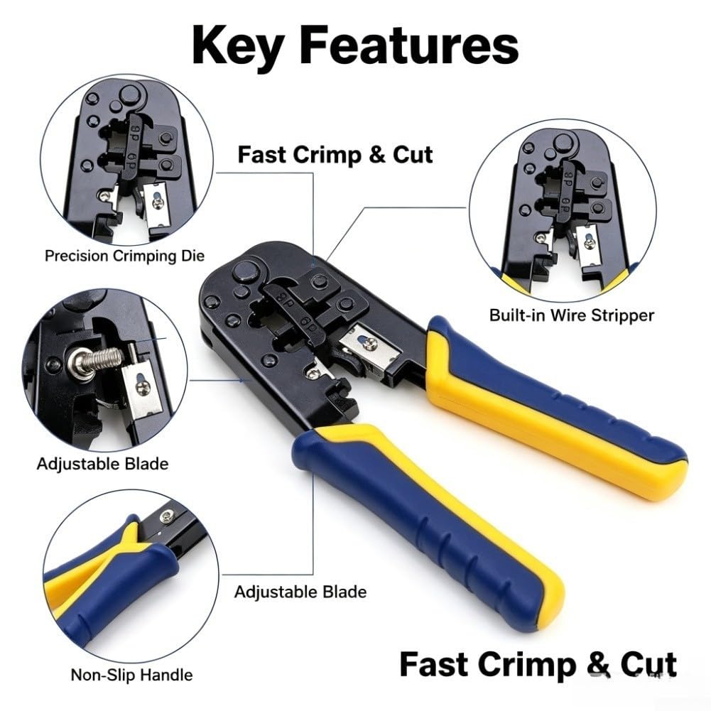 Pinza Crimpatrice Rete per 3in1 Acciaio per rj45 RJ11 Pinza Crimpatrice