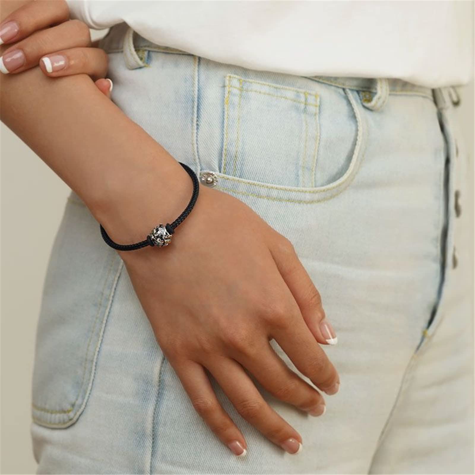 GNOCE Charm Perle Rotes Basic Armband mit 2 Stück Stopper Charm-Armband für Teenager-Mädchen Frauen Schmuck Valentinstag Muttertagsgeschenk