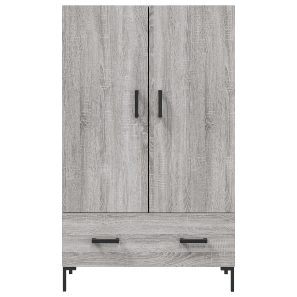 Higieniczna szafka Sonoma szara, 69,5 x 31 x 115 cm, szafka z materiału drewnopochodnego z metalowymi nogami, miejsce do przechowywania do sypialni, nowoczesny organizer