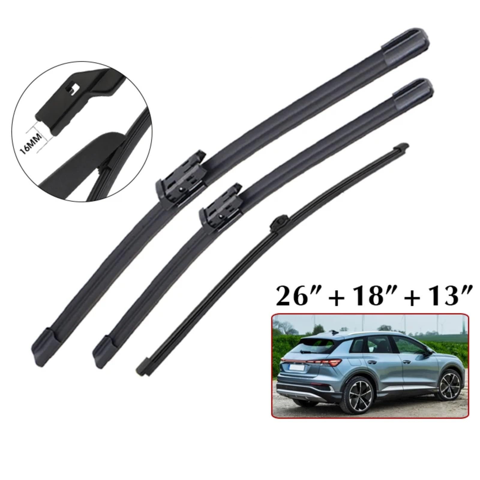 Set Di Spazzole Tergicristallo Per Q4 Per E-Tron Per F4 2023 2024 2025 Accessori Auto Per Parabrezza Anteriore E Posteriore Tergicristallo parabrezza