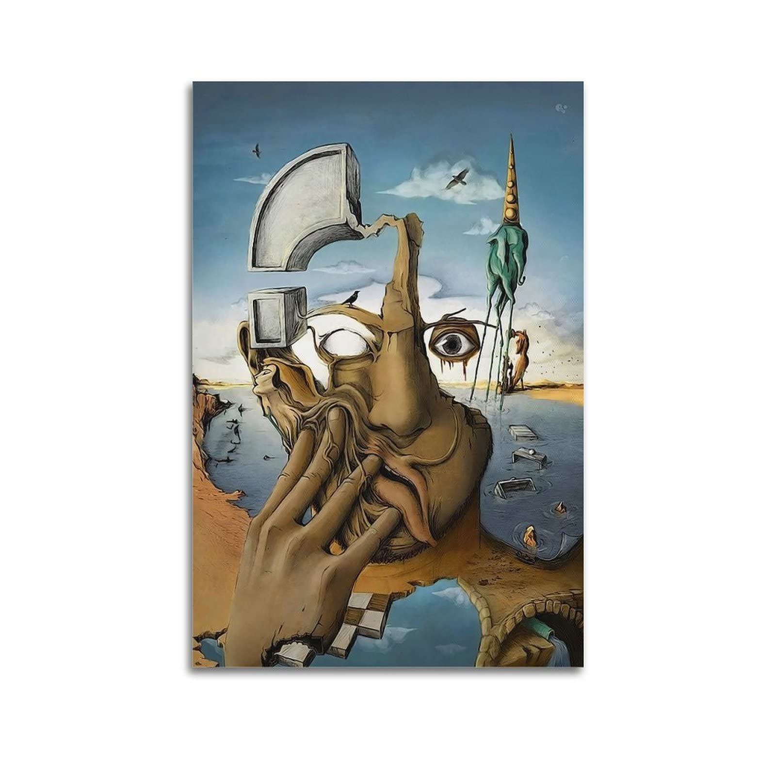 Runaway Salvador Dali Poster Canvas Posters Wall Art Decor Prints Posters Decoration Background Painting Classical for Home Decor Bedroom Bathroom 12x18inch(30x45cm)