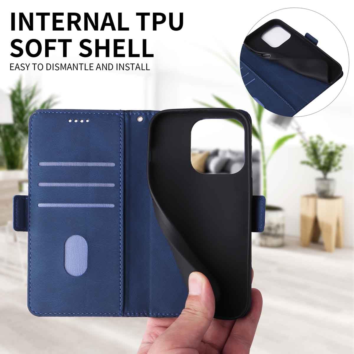 Custodia Portafoglio In Pelle Con Magnetica Per Oppo Reno8 T (Reno 8T) 4G, Slot Carte E Supporto, Marrone - 2