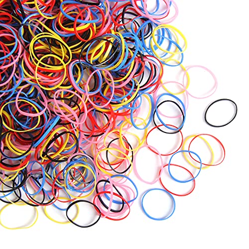 1500Pcs Mini Rubber Bands Soft Elastic Bands for Kid Hair Bands Ties Women Fashion Girls Braids Hair-multicolor with black comb