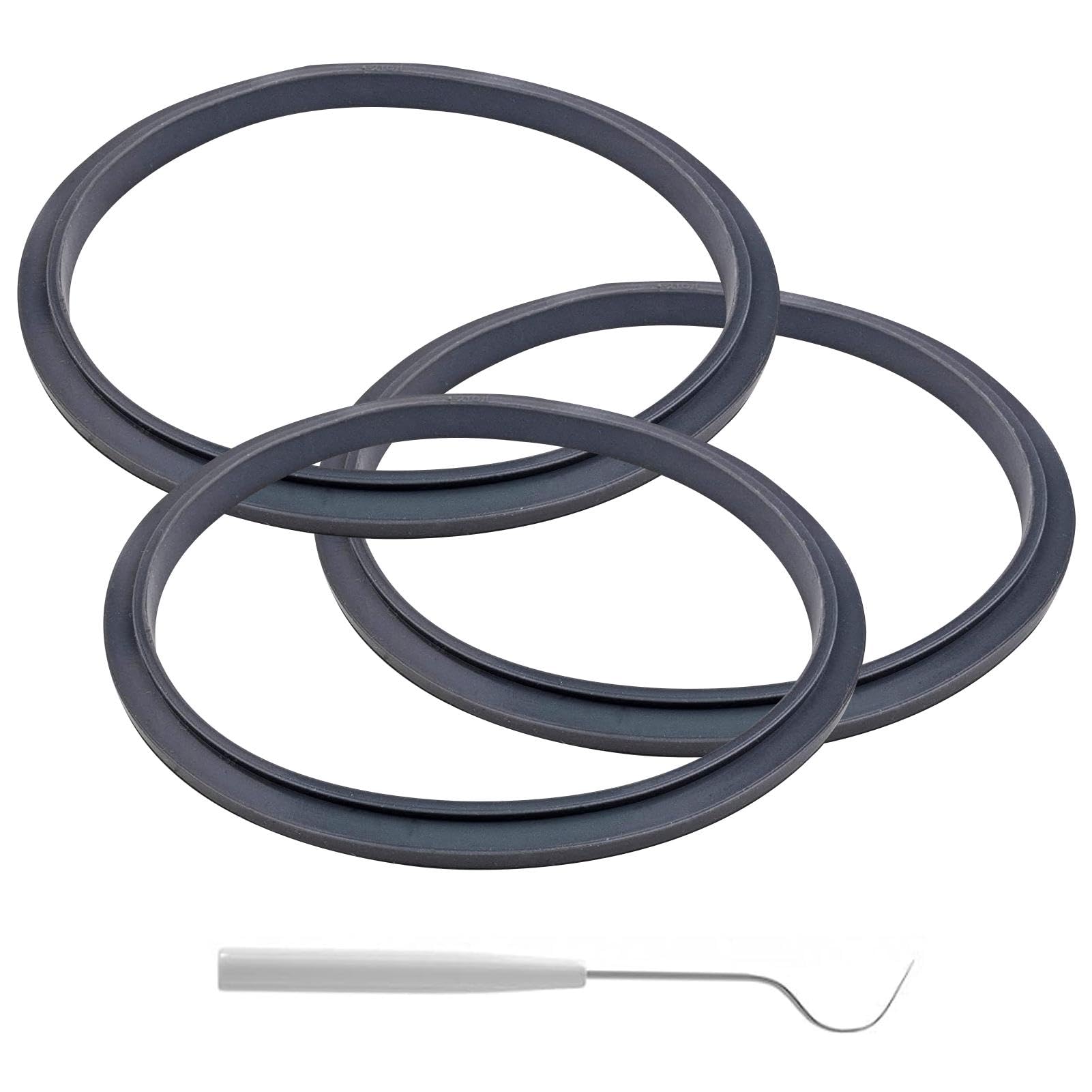 Replacement Gaskets for NutriBullet 600W 900W, 3 Pcs Silicone Sealing Rings with Removal Hook, Leak Proof Blender Spare Parts